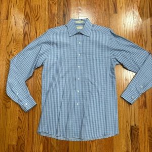 MICHAEL Michael Kors blue checkered button down shirt